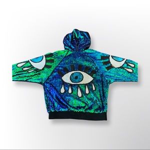 Evil eye sequins festival jacket